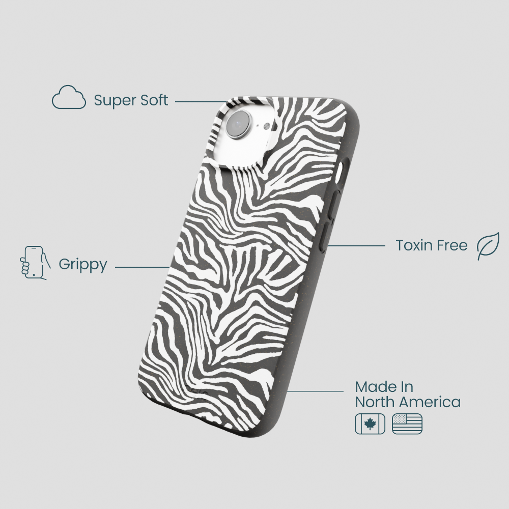 Black Zebra Lines iPhone 16e/17e Case