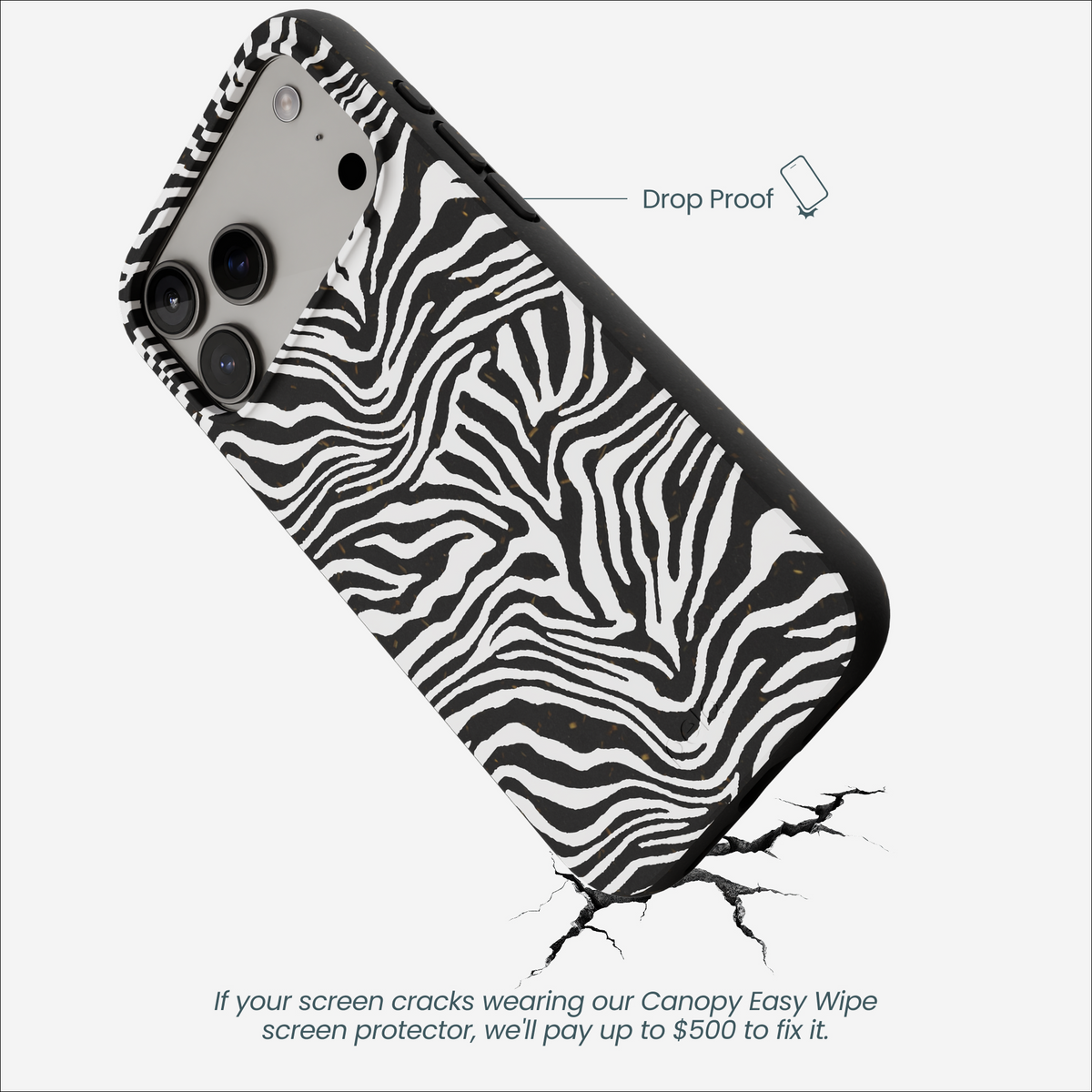 Black Zebra Lines iPhone 17 Pro Max Case