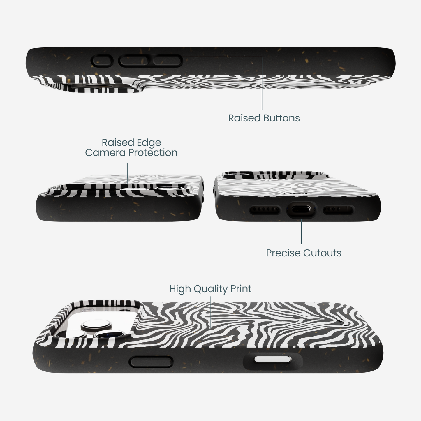 Black Zebra Lines iPhone 17 Pro Max Case
