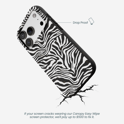 Black Zebra Lines iPhone 17 Pro Case
