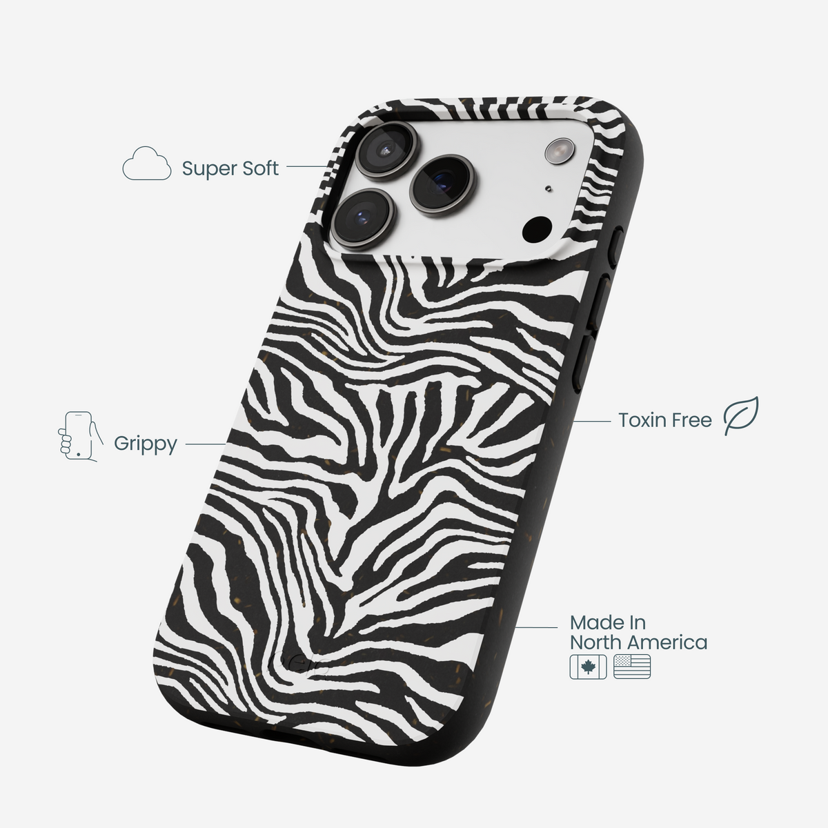 Black Zebra Lines iPhone 17 Pro Case