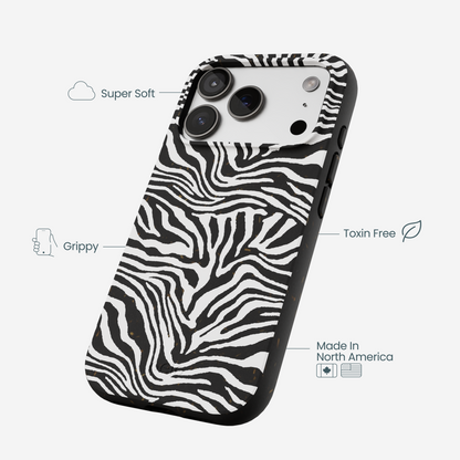Black Zebra Lines iPhone 17 Pro Case