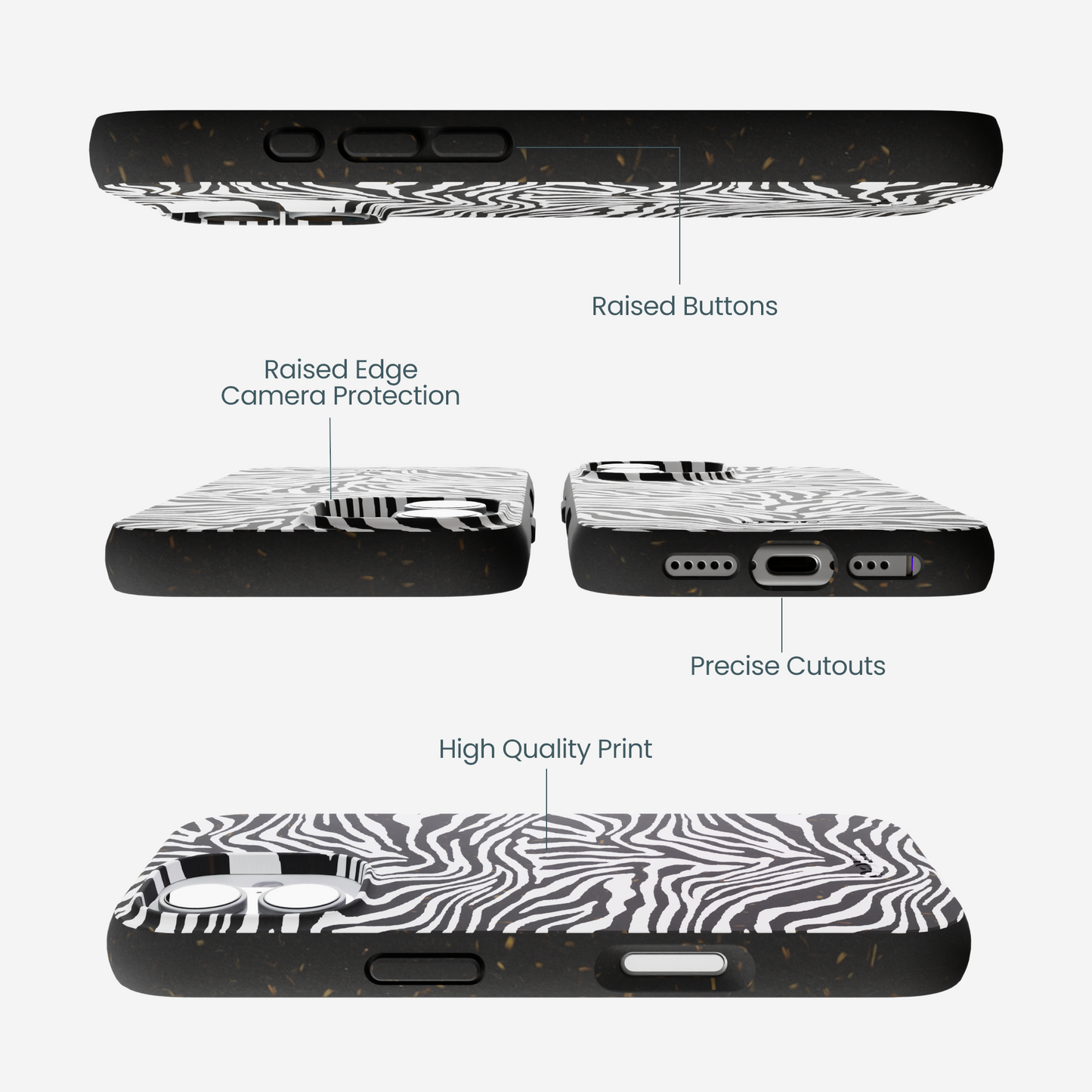 Black Zebra Lines iPhone 17 Case