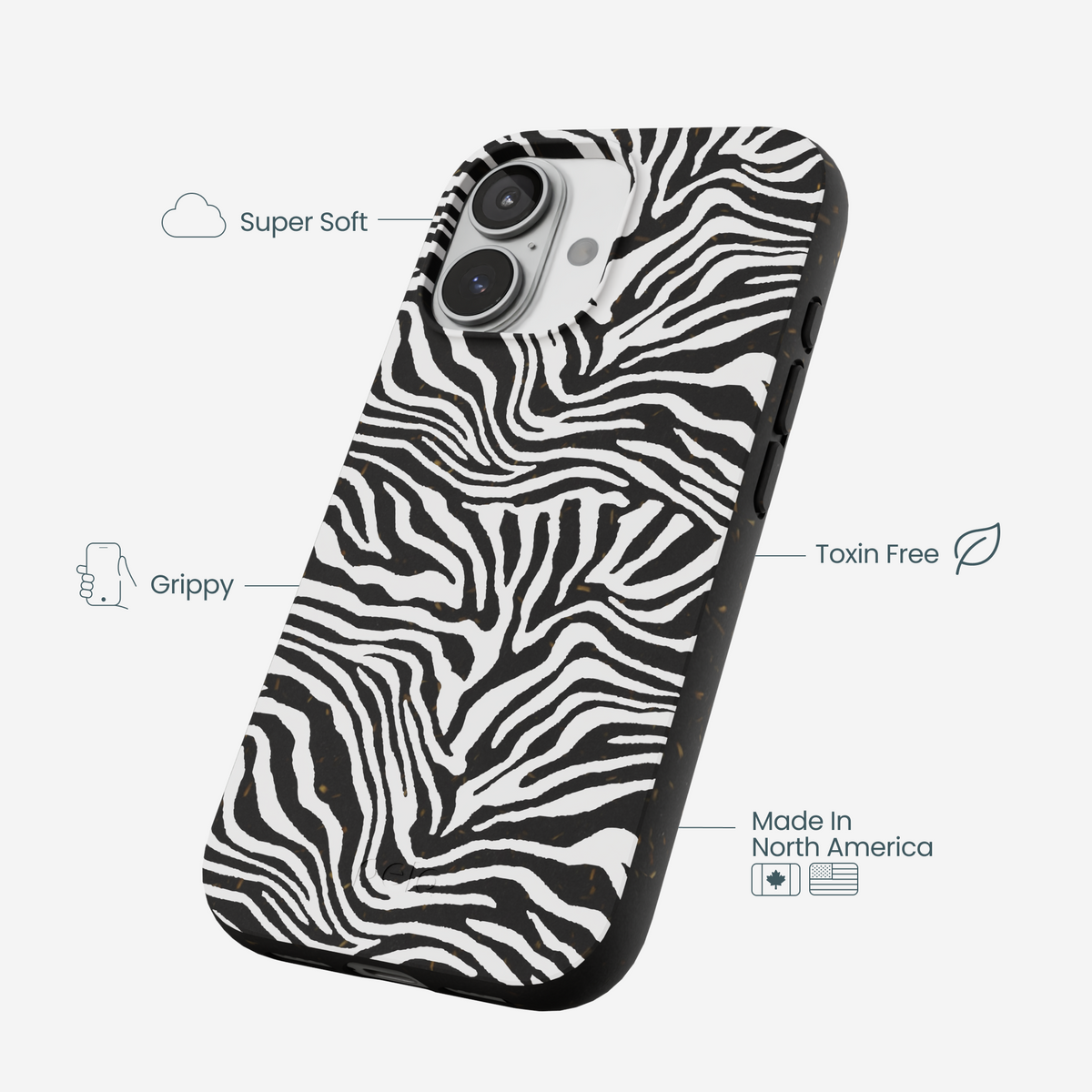 Black Zebra Lines iPhone 17 Case