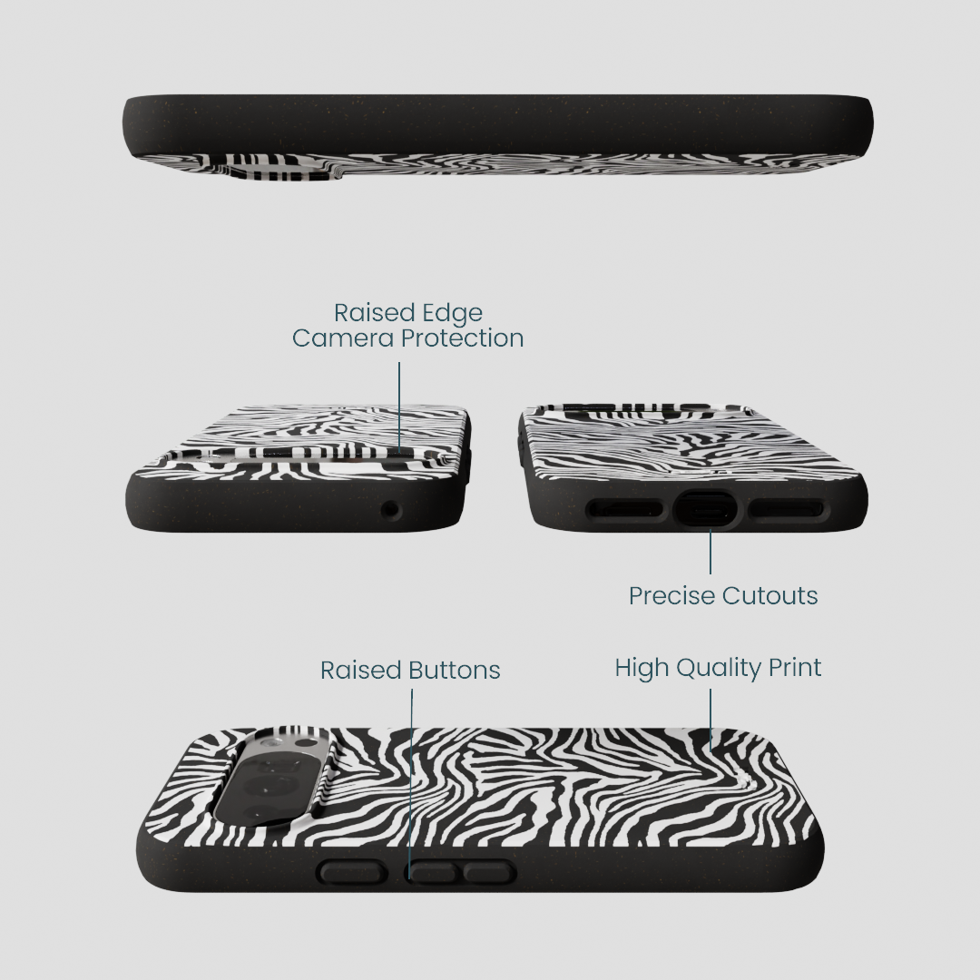 Black Zebra Lines Google Pixel 10/10 Pro Case