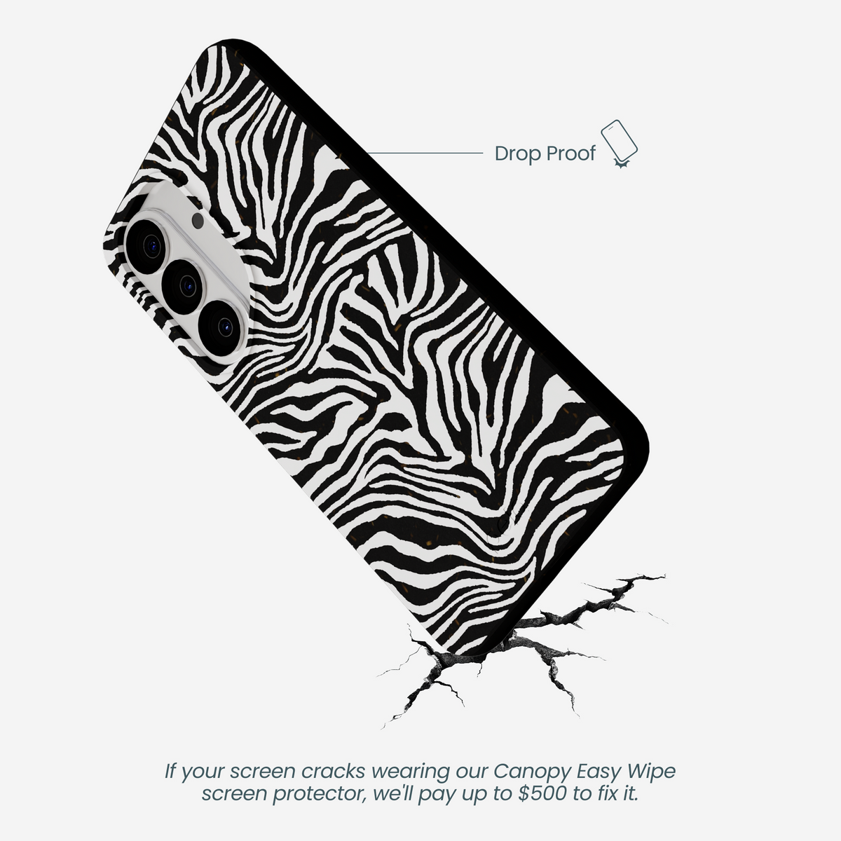 Black Zebra Lines Samsung Galaxy S26 Case