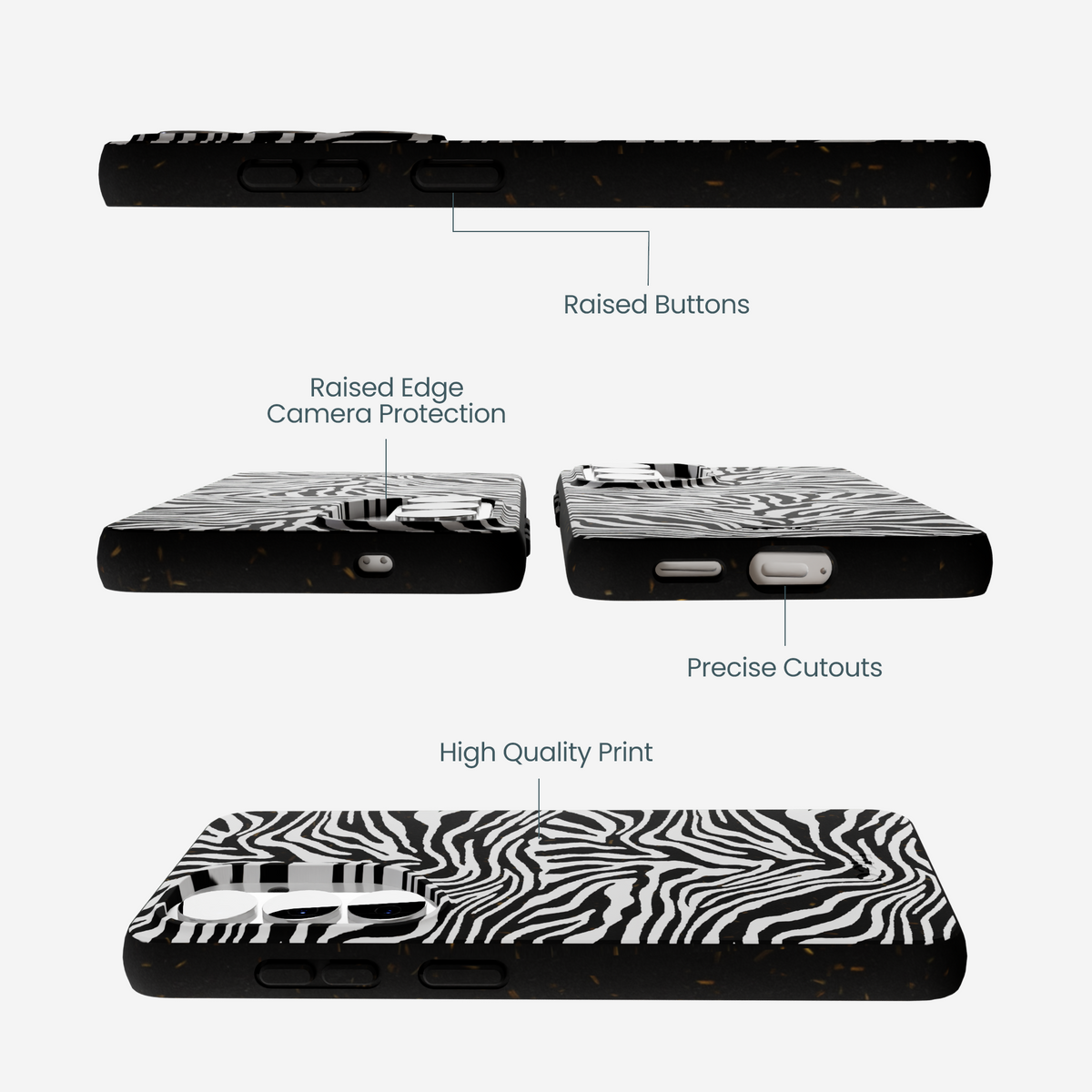 Black Zebra Lines Samsung Galaxy S26 Case