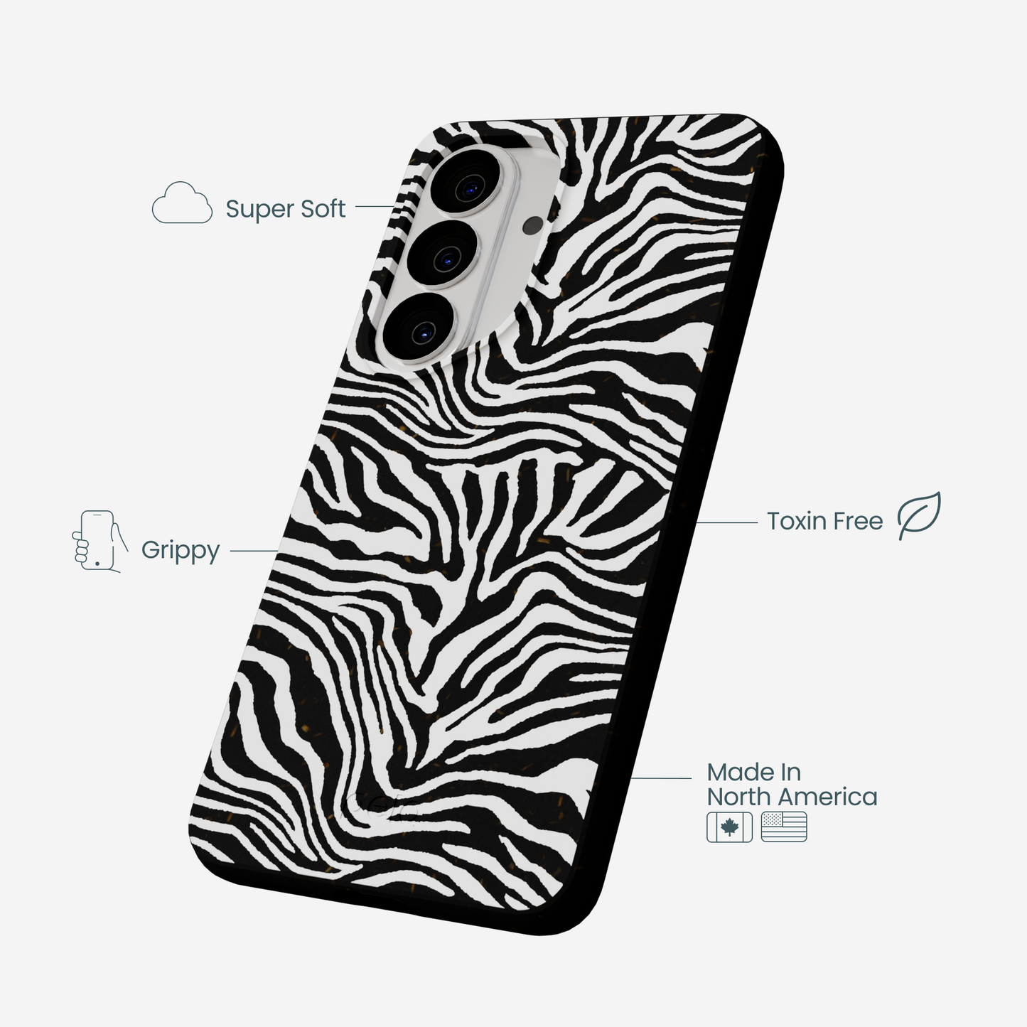 Black Zebra Lines Samsung Galaxy S26 Case