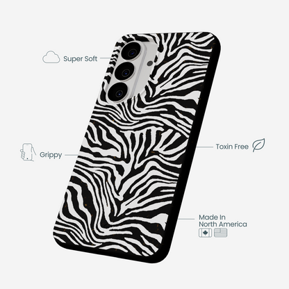 Black Zebra Lines Samsung Galaxy S26 Case