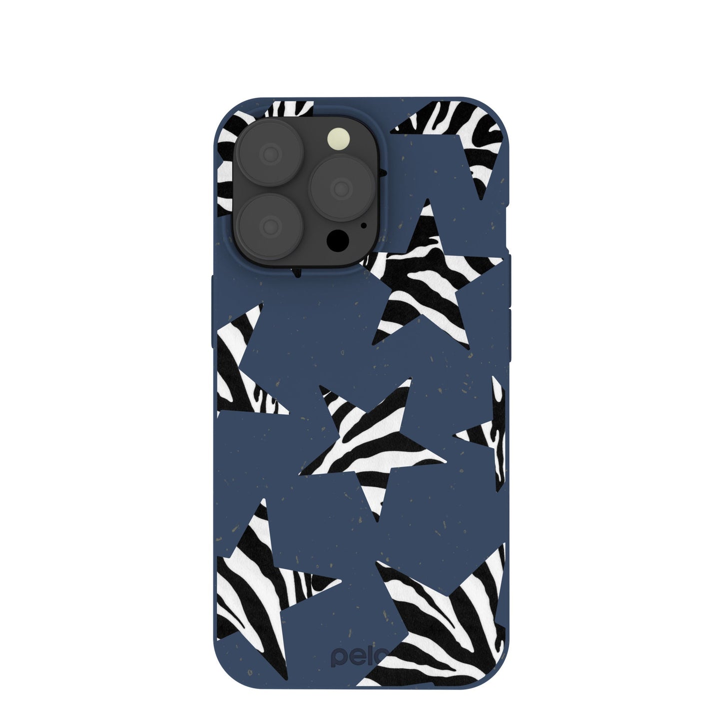 Navy Blue Zebra Stars iPhone 13 Pro Case