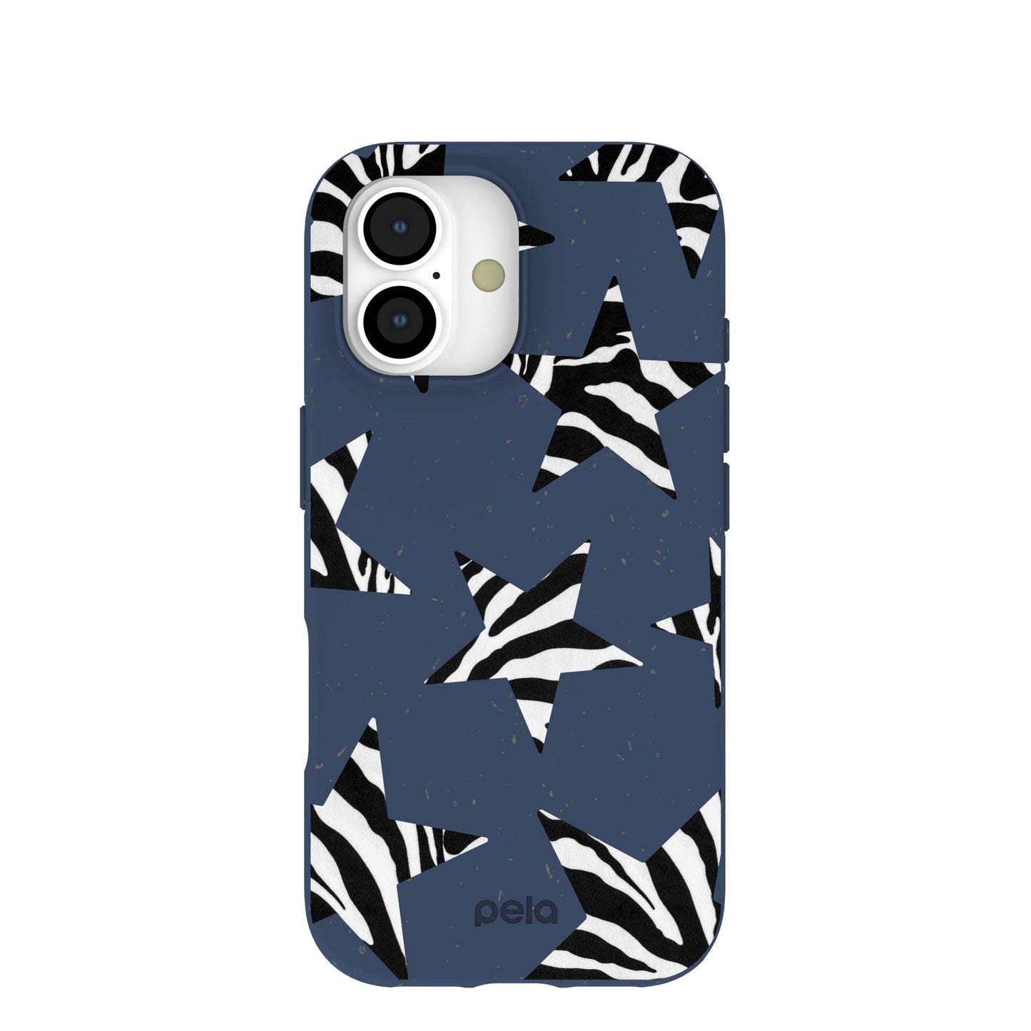 Navy Blue Zebra Stars iPhone 17 Case
